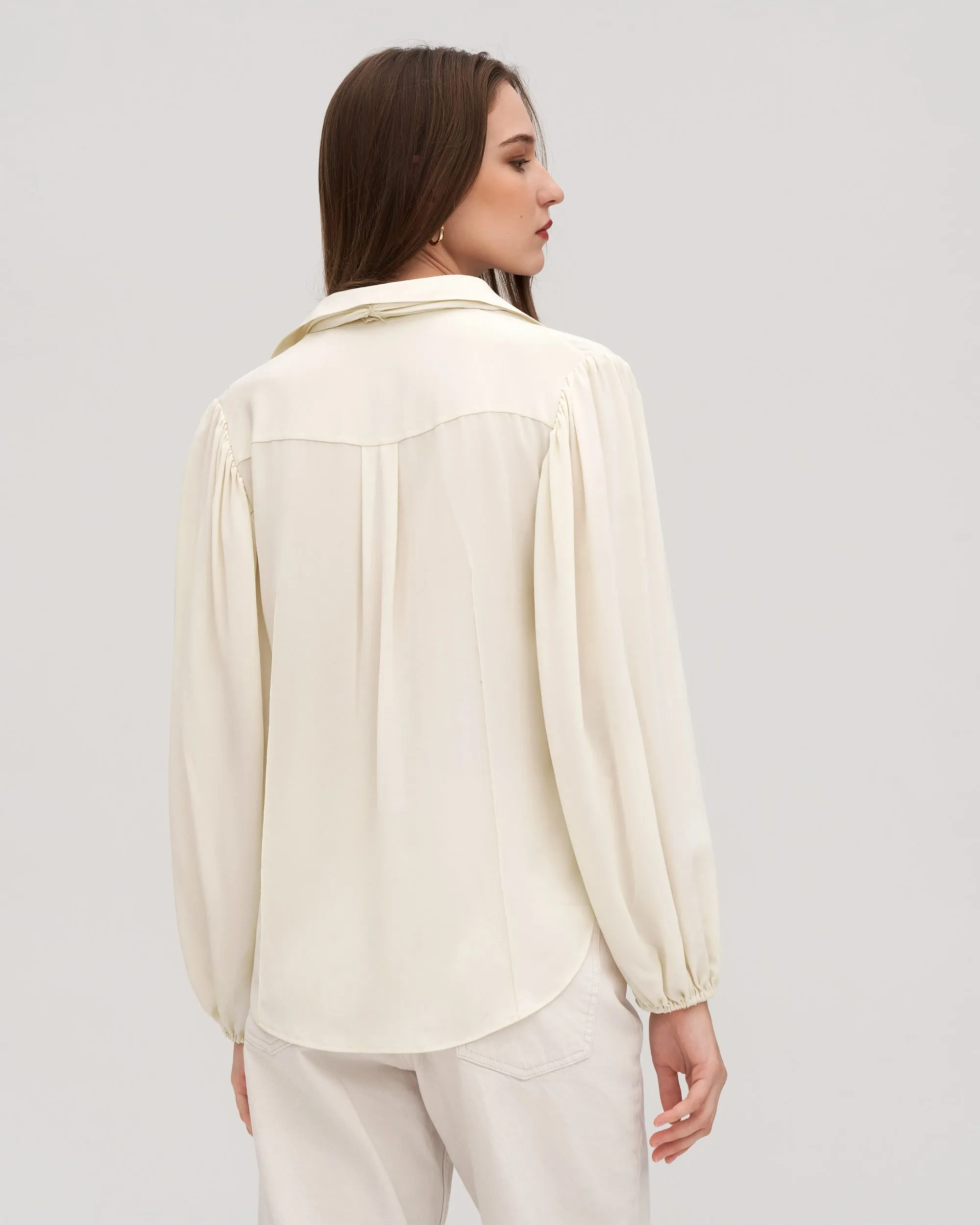 Elegant Pullover Silk Peony Blouse for Women