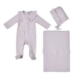 Emilia | Baby Girls Gift Box I Lilac Ribbed Cotton Set Babykids_Bebe-Sweeny