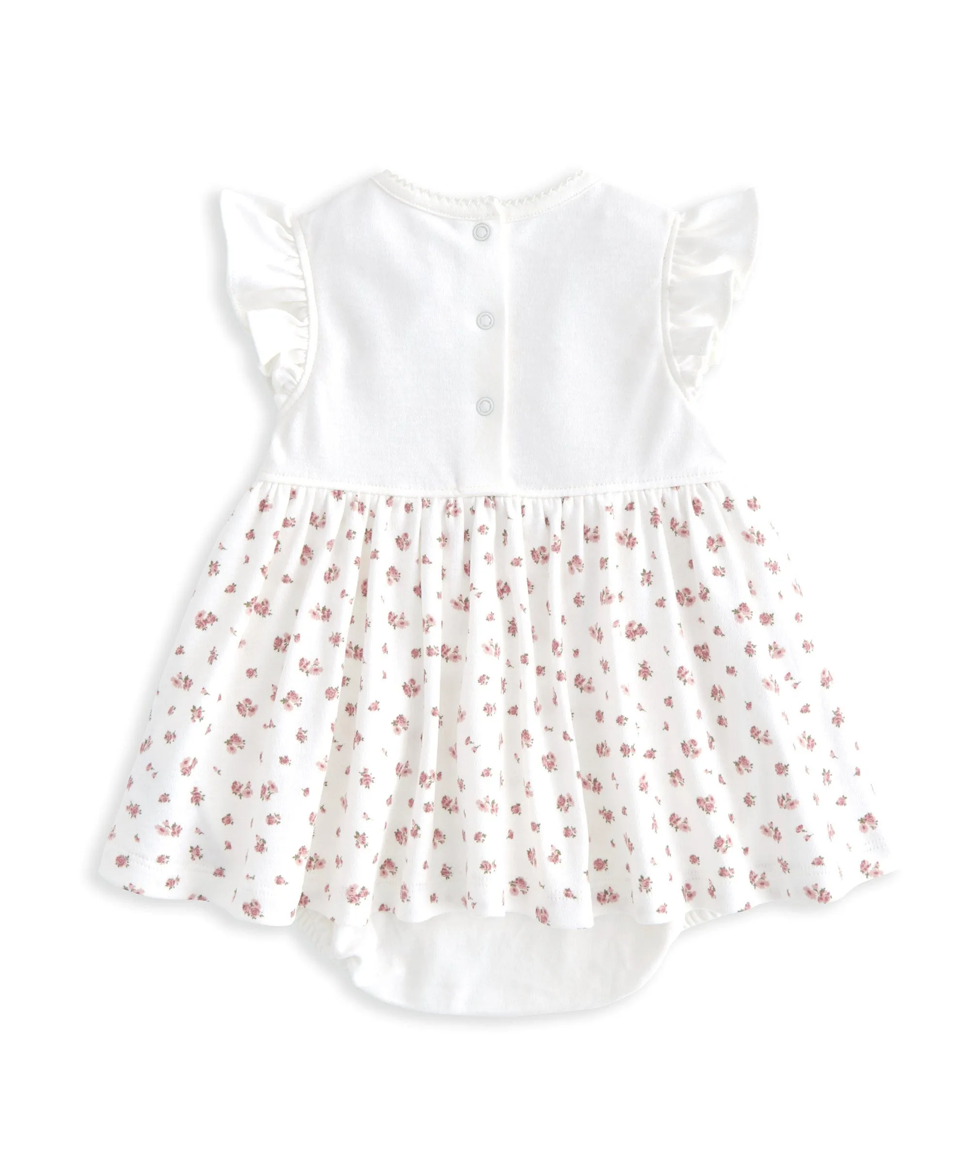 Frill Sleeve Dress & Bow Headband Set (2 Pieces) - Ditsy Rose Print Babykids Mamas & Papas