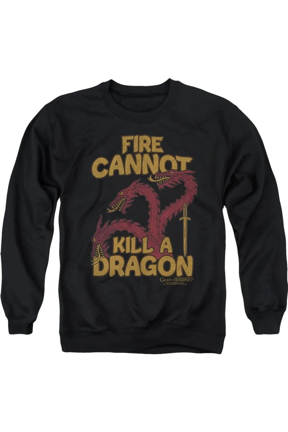 Game Of Thrones Dragons With Fire Adult Crewneck Sweatshirt