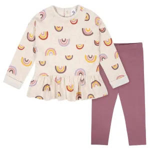 Gerber 2-Piece Baby Girls Rainbow Peplum Top & Leggings Set Babykids Gerber