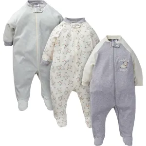 Gerber 3pk. Boys Sleepers - Cuddly Sheep - Newborn Babykids Gerber