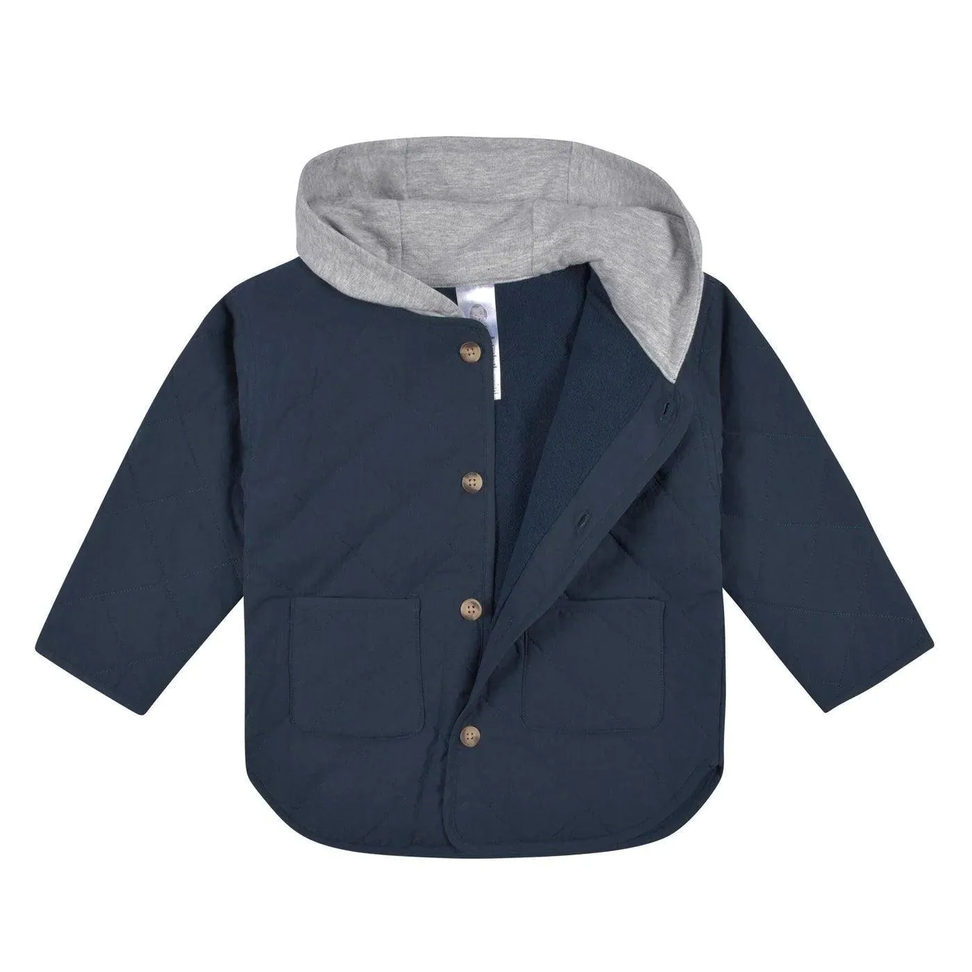 Gerber Baby Boys Navy Quilted Hooded Jacket (12-24m) Babykids Gerber