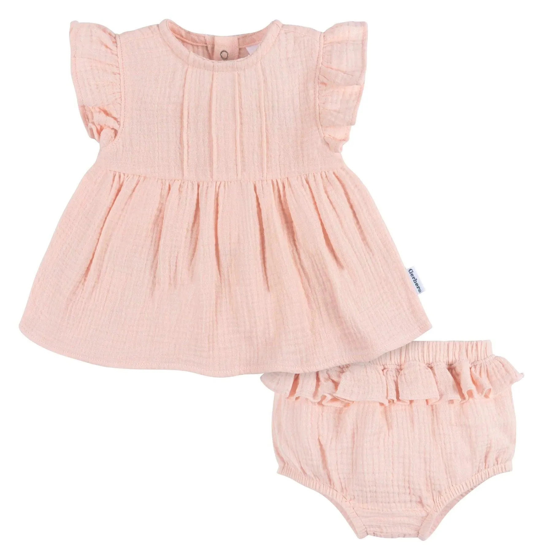 Gerber Baby Girls 2pc Top   Diaper Cover Set - Blush Babykids Gerber