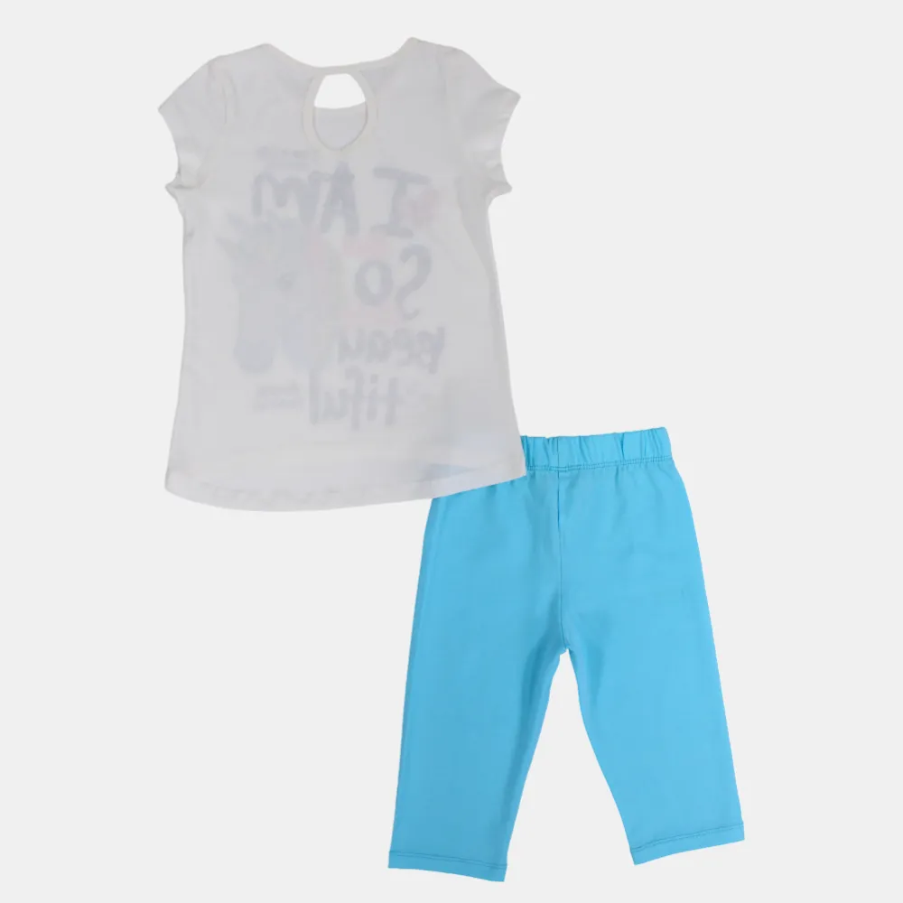 Girls Cotton Pajama Set - Beautiful Unicorn Design