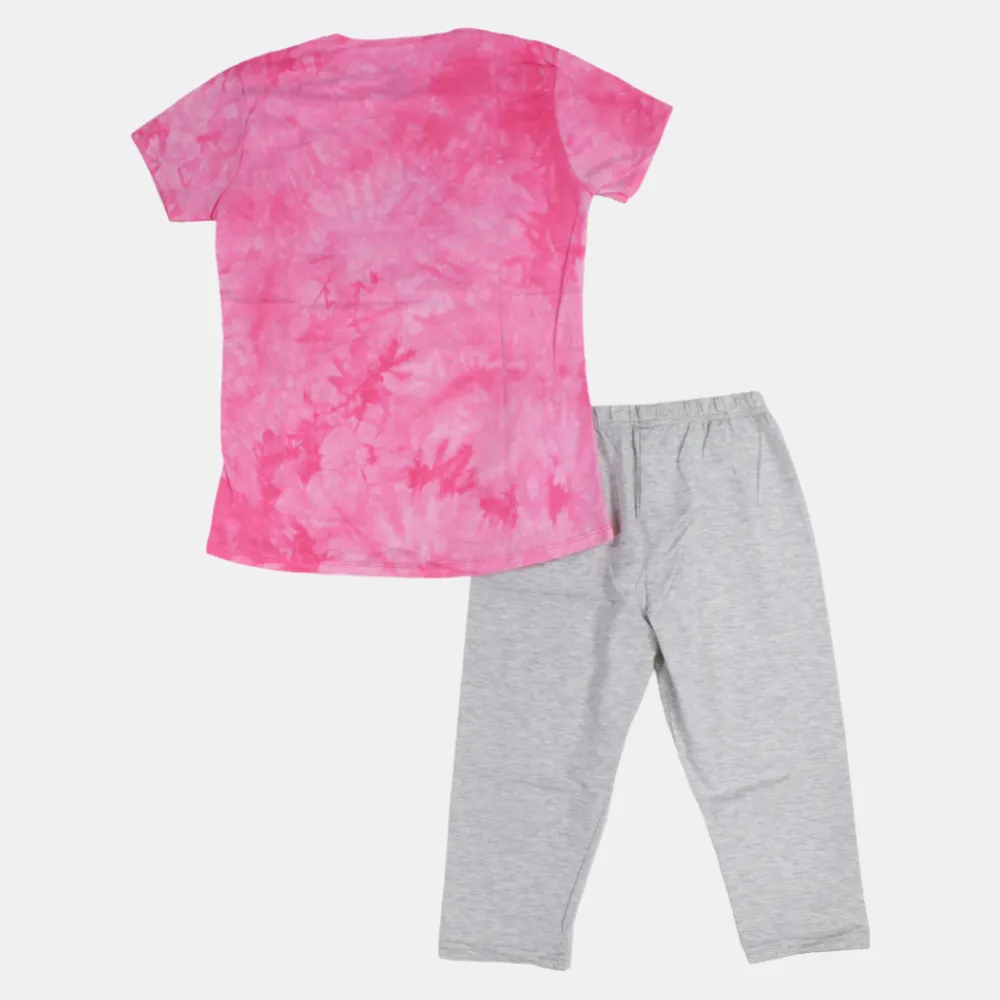 Girls' Cotton Pajama Set – Multicolor
