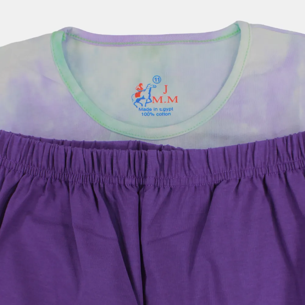 Girls' Cotton Pajama Set – Multicolor