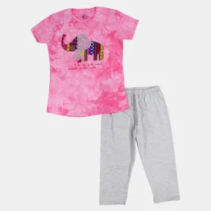 Girls' Cotton Pajama Set – Multicolor