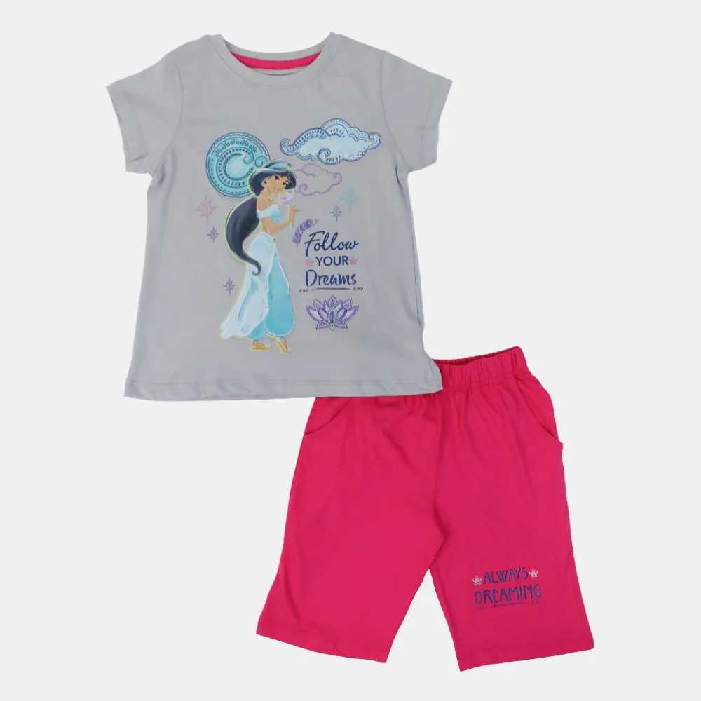 Girls Cotton Pajama Set – Princess Jasmine Design