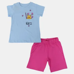 Girls Cotton Pajama Set - Winnie The Pooh Design