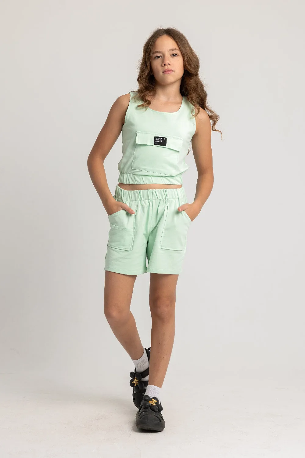 Girls' Cotton Sleeveless 2-Piece Outfit Set