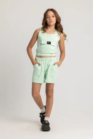Girls' Cotton Sleeveless 2-Piece Outfit Set