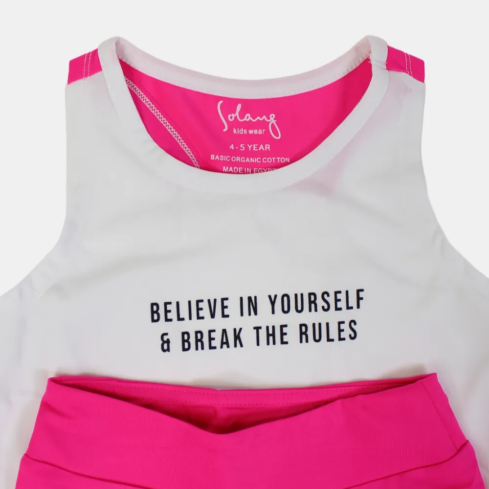 Girls' Cotton Sleeveless 2-Piece Outfit Set