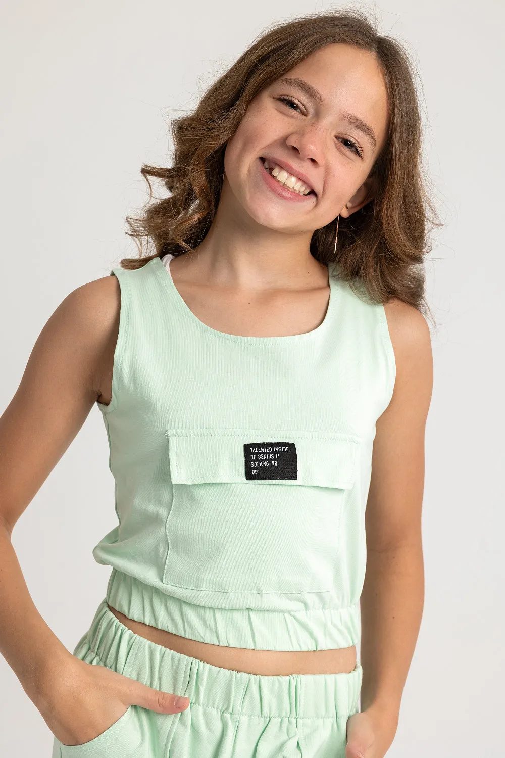 Girls' Cotton Sleeveless 2-Piece Outfit Set