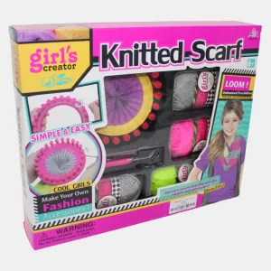 Girls' Creators Knitted Scarf Set – Multi-Color DIY Knitting Kit