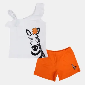 Girls Sleeveless Cotton 2-Piece Outfit Set