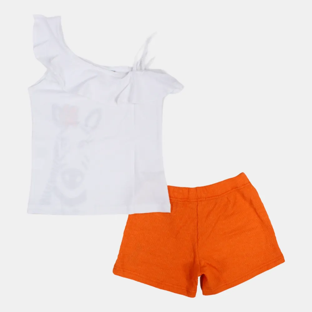 Girls Sleeveless Cotton 2-Piece Outfit Set