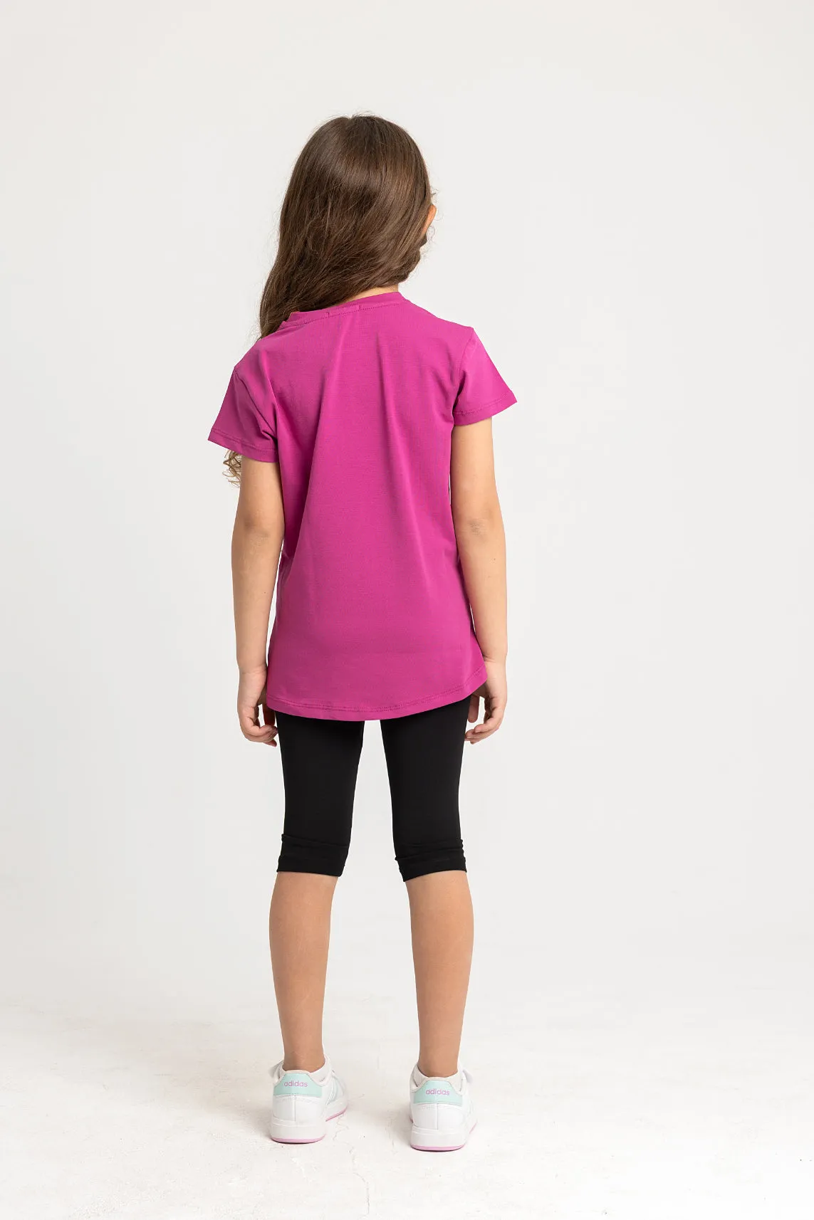 Girls Sleeveless Pajama Set – Fuchsia with Unicorn Print