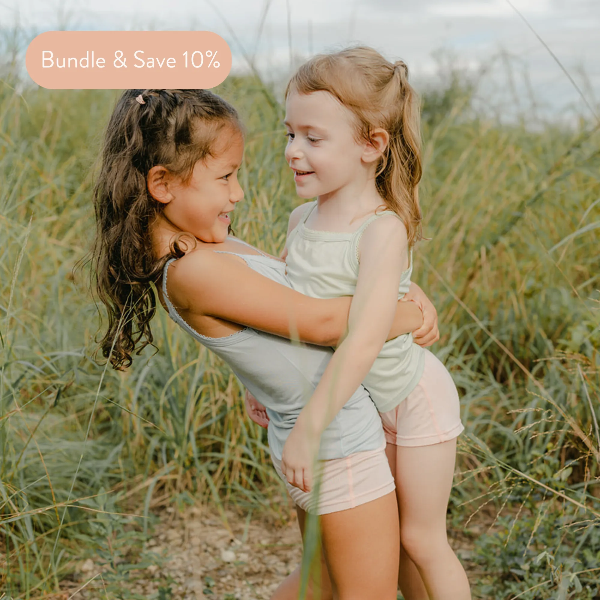 Girls' Tencel™ Micro Modal Shorties - Set Of 2 Babykids_just-peachy