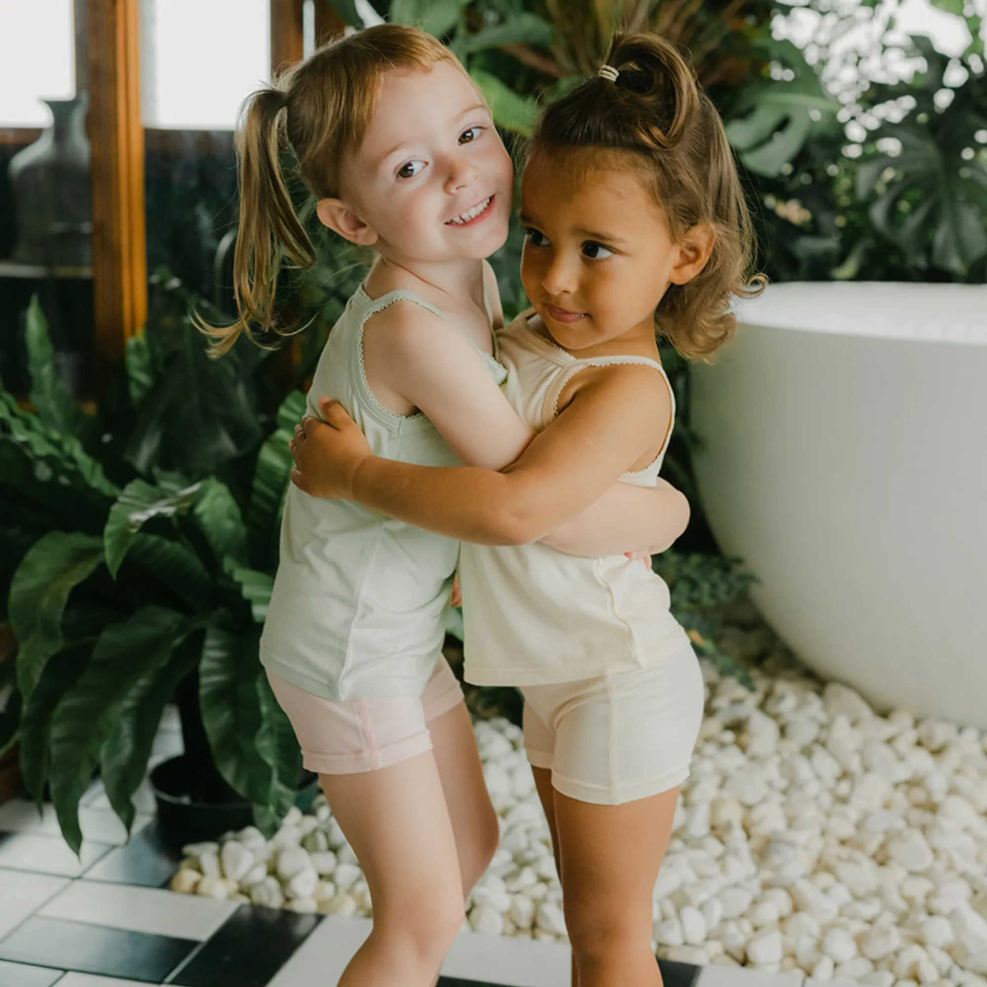 Girls' Tencel™ Micro Modal Shorties - Set Of 2 Babykids_just-peachy