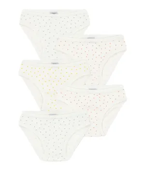 girls white 5 pk mini heart underwear