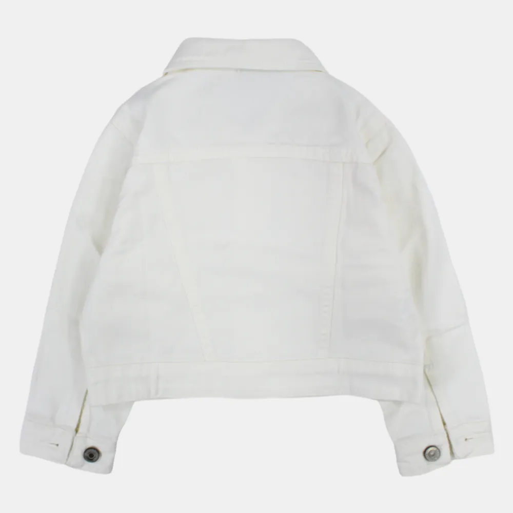 Girls' White Gabardine Jacket