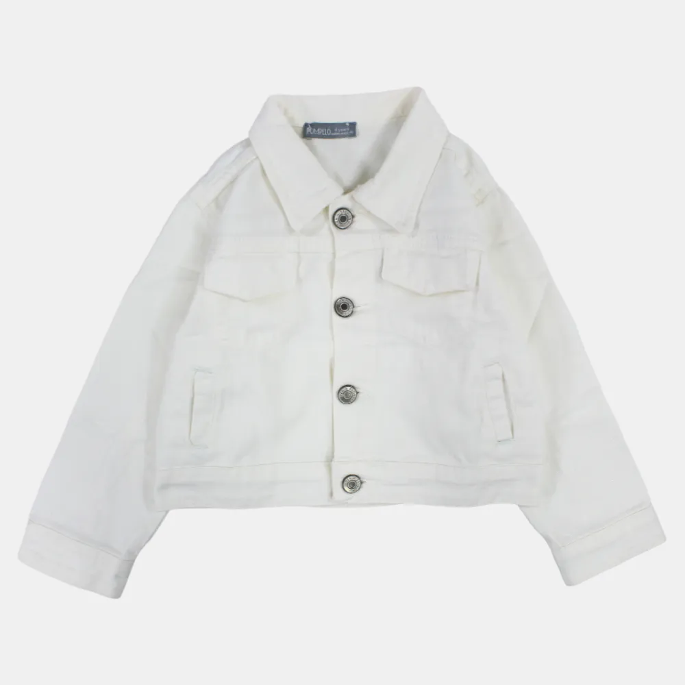 Girls' White Gabardine Jacket