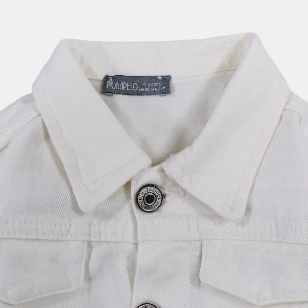 Girls' White Gabardine Jacket