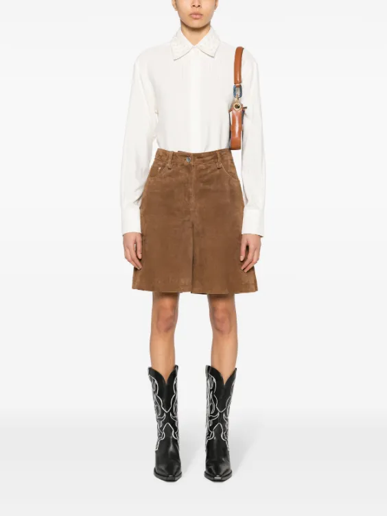 Golden Goose shirt in vintage white with embroidery collar