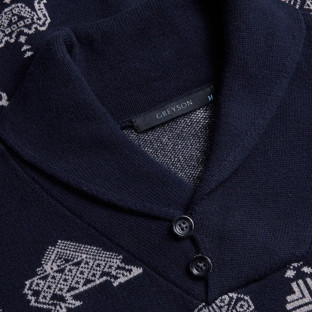 Greyson Norwegian Shawl Golf Sweater Maltese Blue - FA24 Men