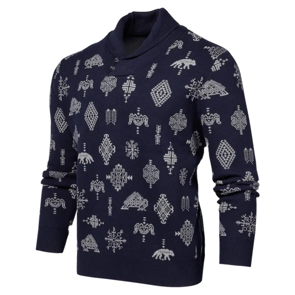 Greyson Norwegian Shawl Golf Sweater Maltese Blue - FA24 Men