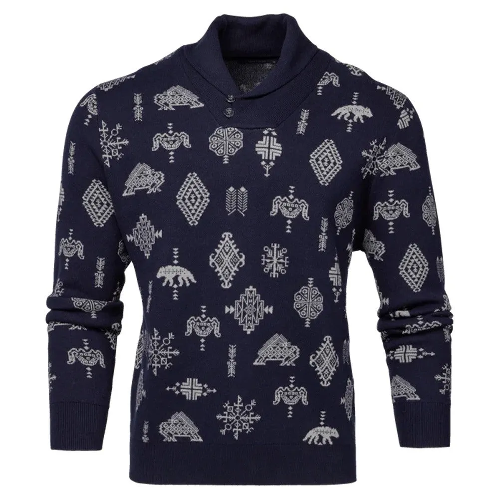Greyson Norwegian Shawl Golf Sweater Maltese Blue - FA24 Men