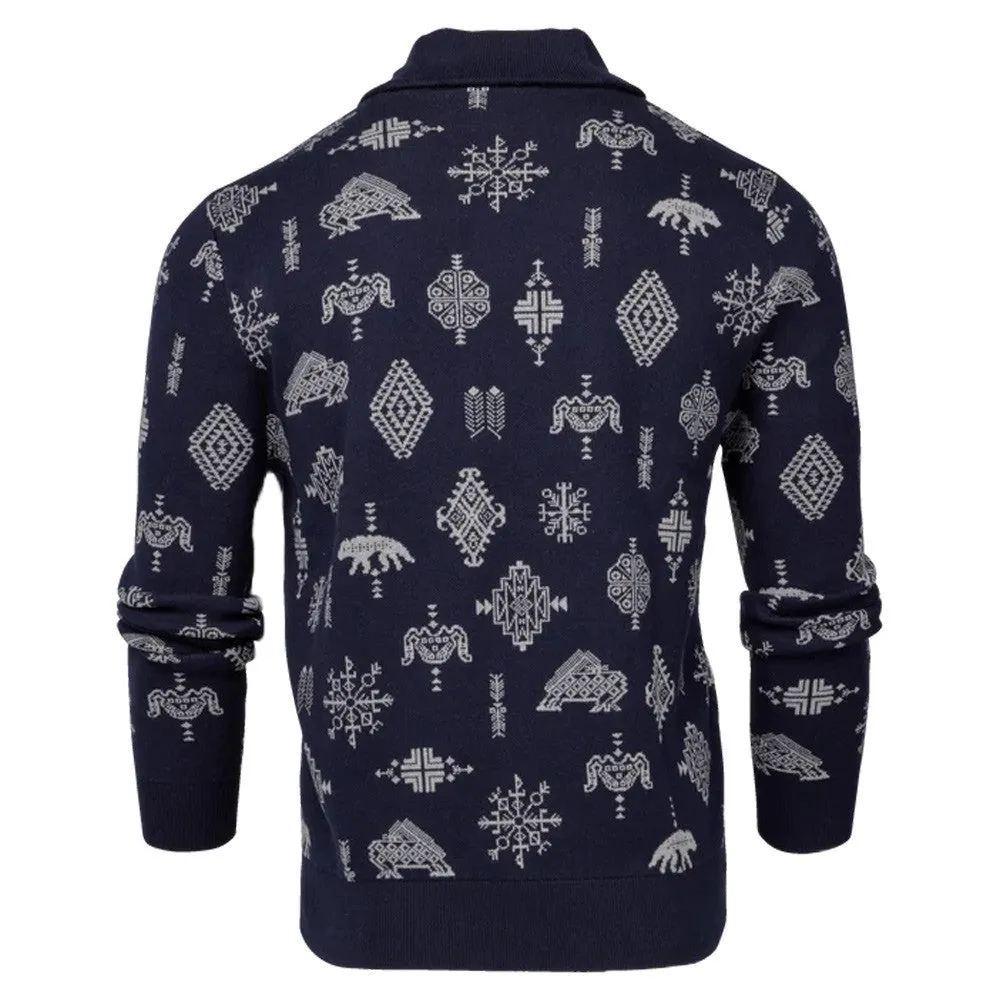 Greyson Norwegian Shawl Golf Sweater Maltese Blue - FA24 Men