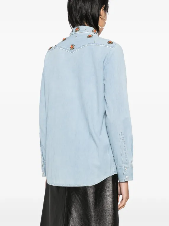 Gucci embellished yoke denim shirt