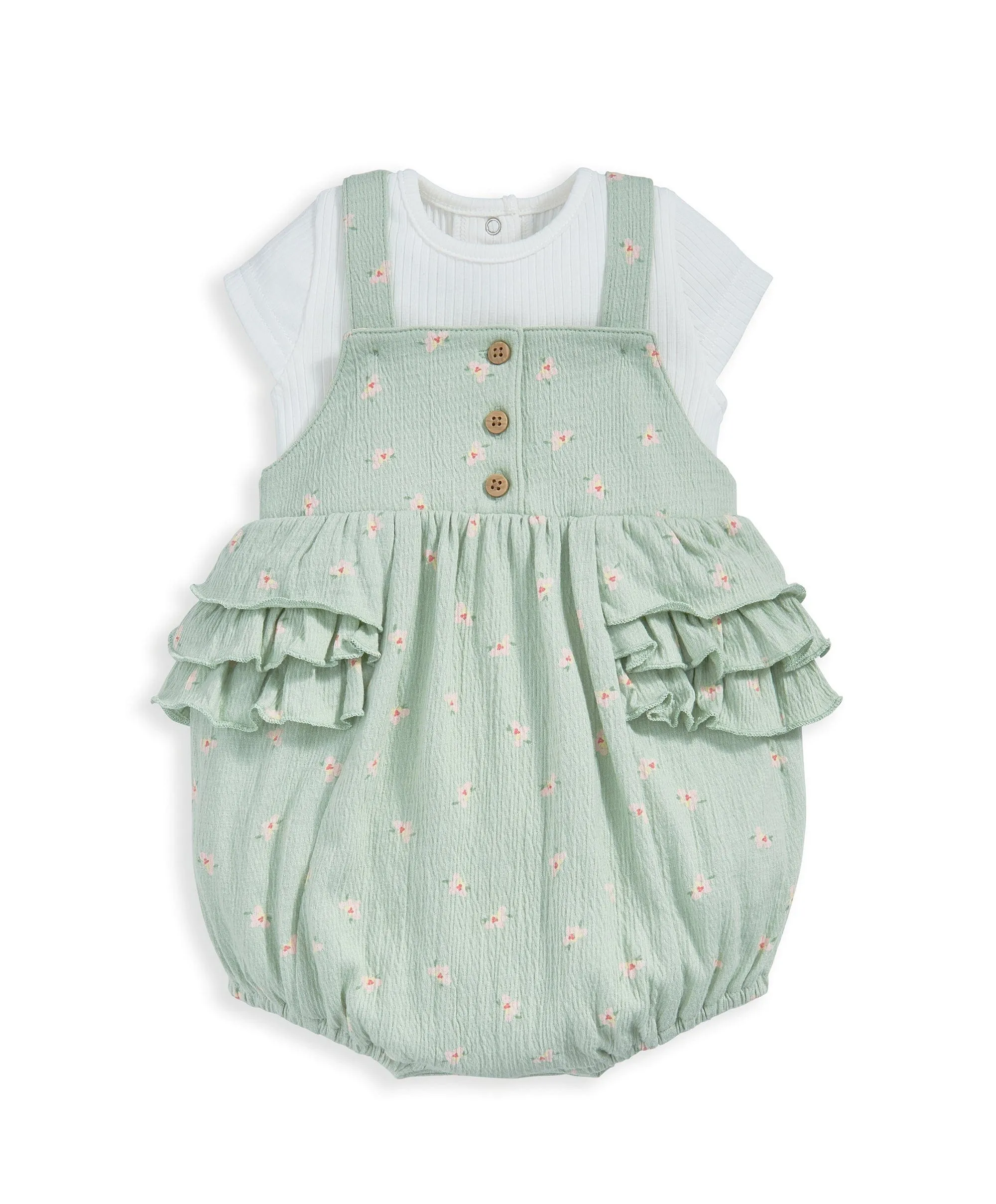 Hibiscus Shortsleeve Bodysuit & Romper Outfit Set