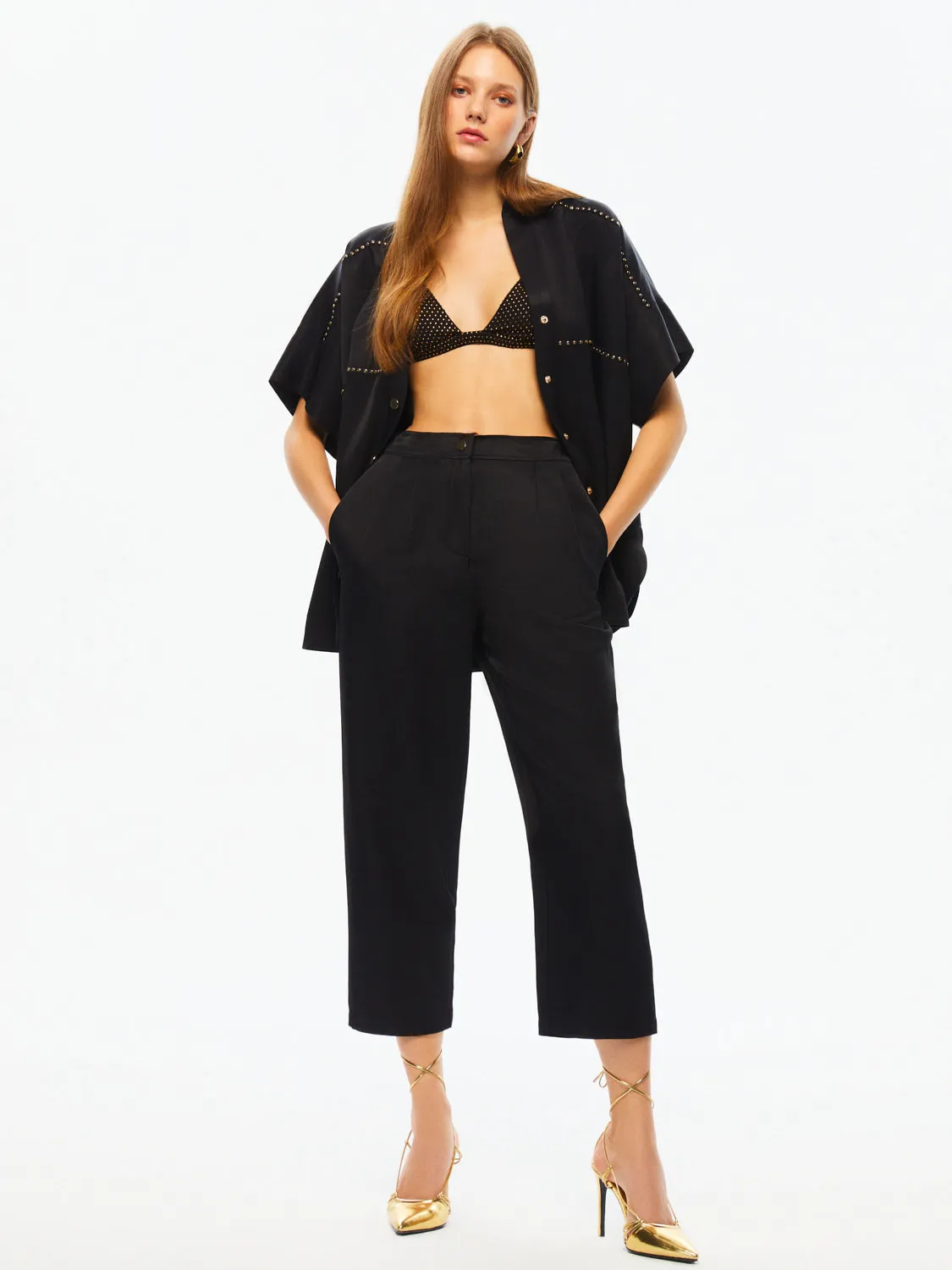 High-Waisted Carrot Pants