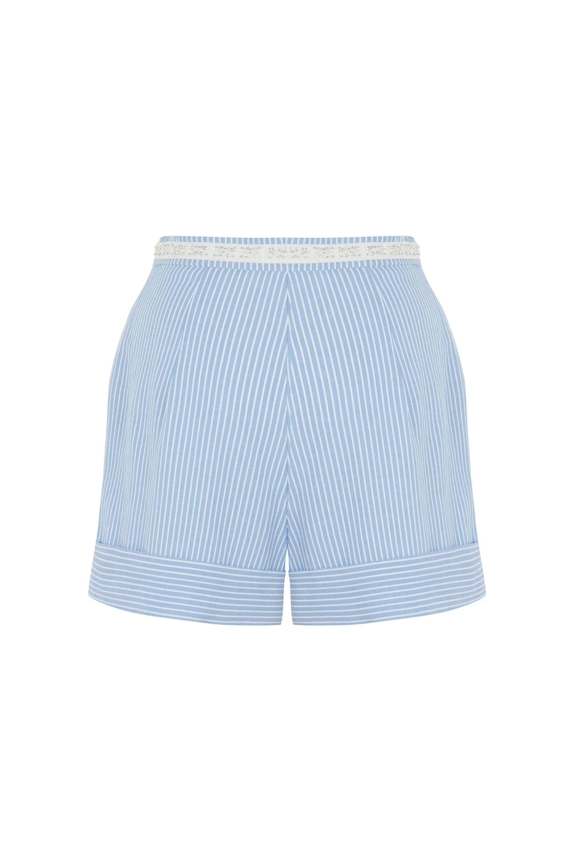 High Waisted Striped Mini Shorts