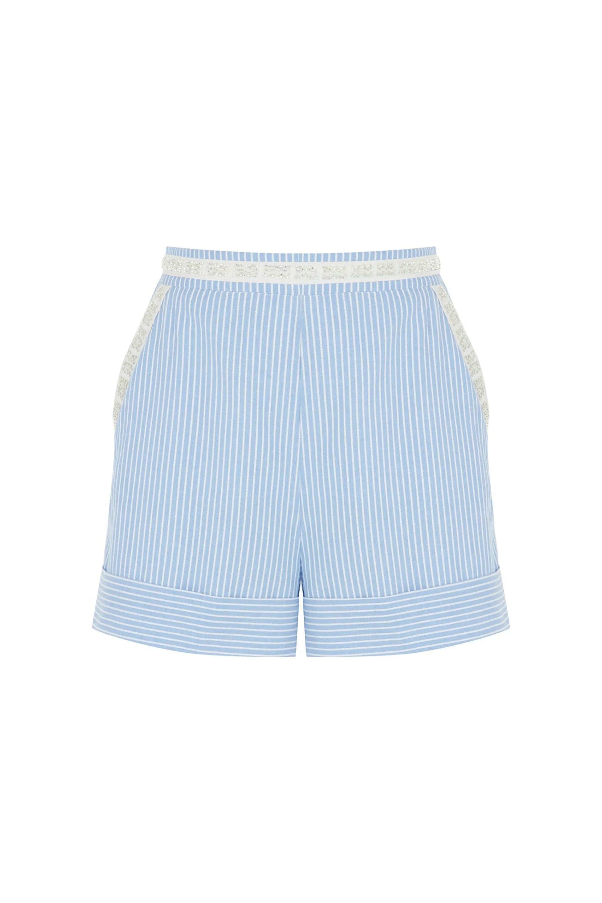 High Waisted Striped Mini Shorts
