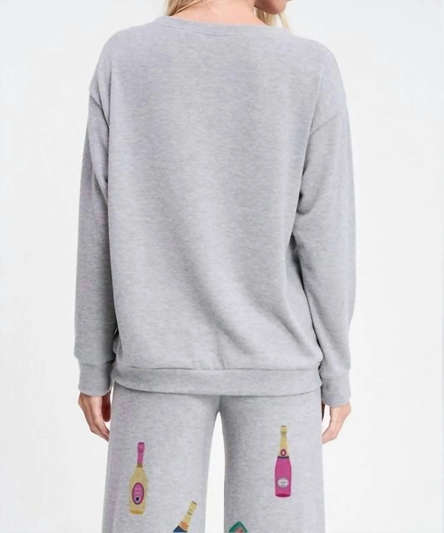 Holiday Champagne Comfy Loungewear Set In Grey