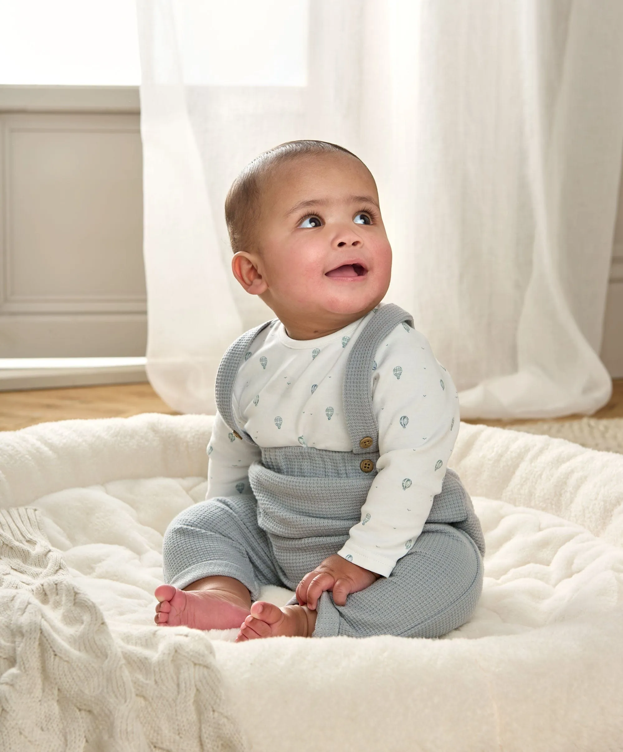 Hot Air Balloon Print Bodysuit & Dungaree Set Babykids Mamas & Papas