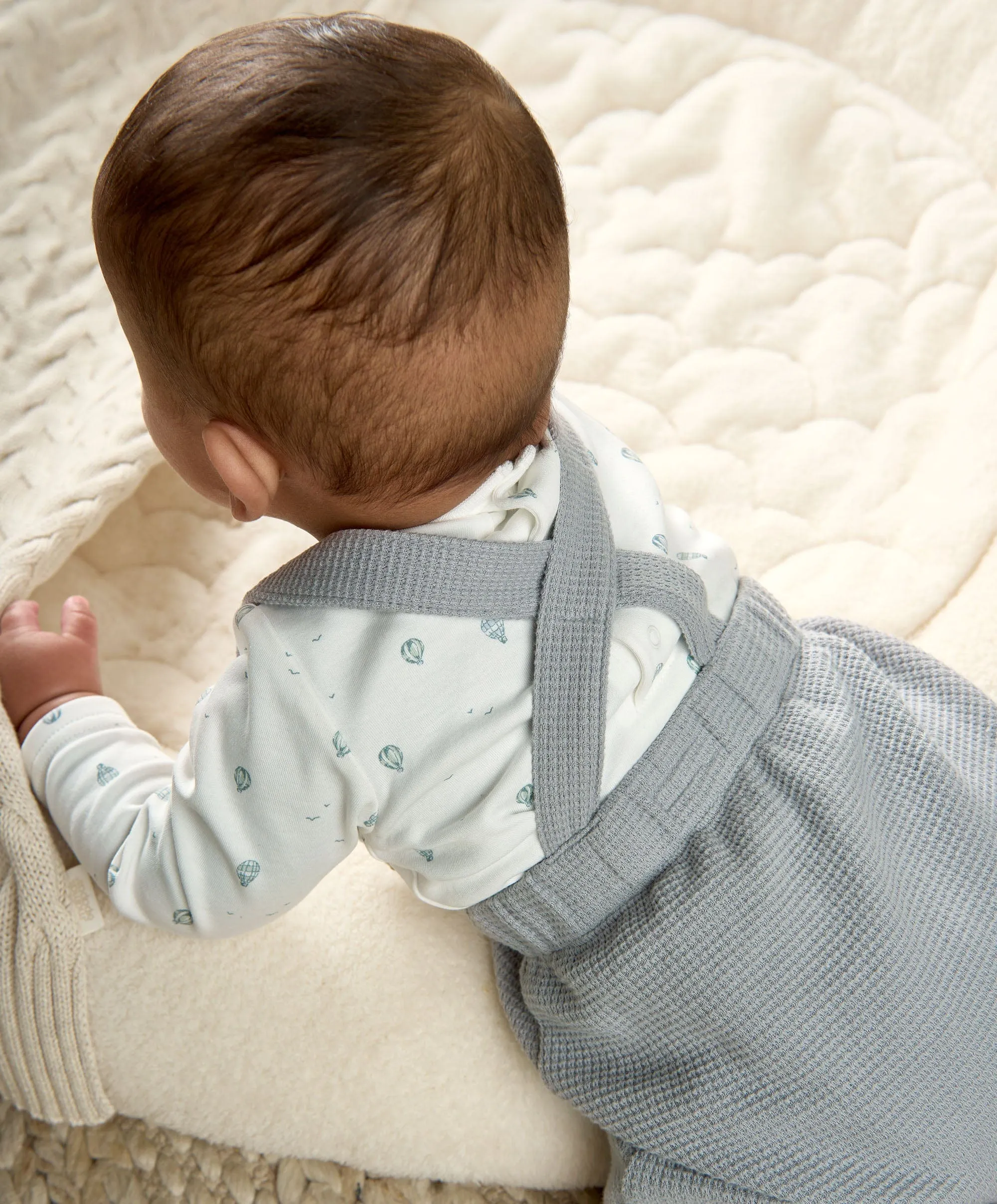 Hot Air Balloon Print Bodysuit & Dungaree Set
