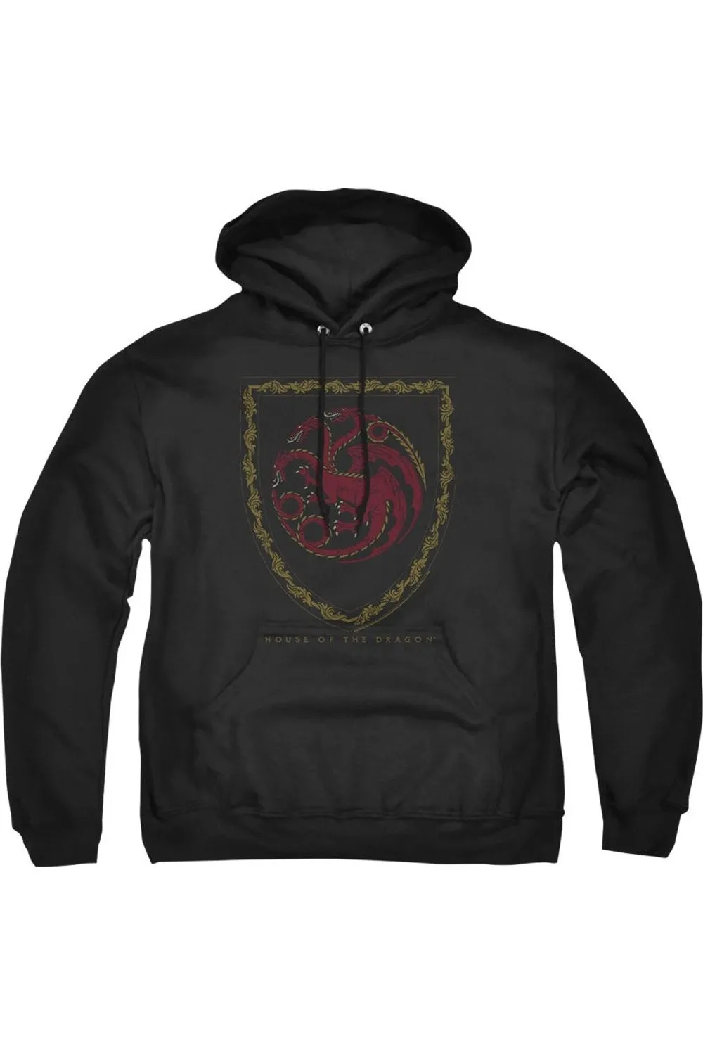 House Of The Dragon Dragon Shield Vintage Dark Adult Pull Over Hoodie / Hooded Sweatshirt