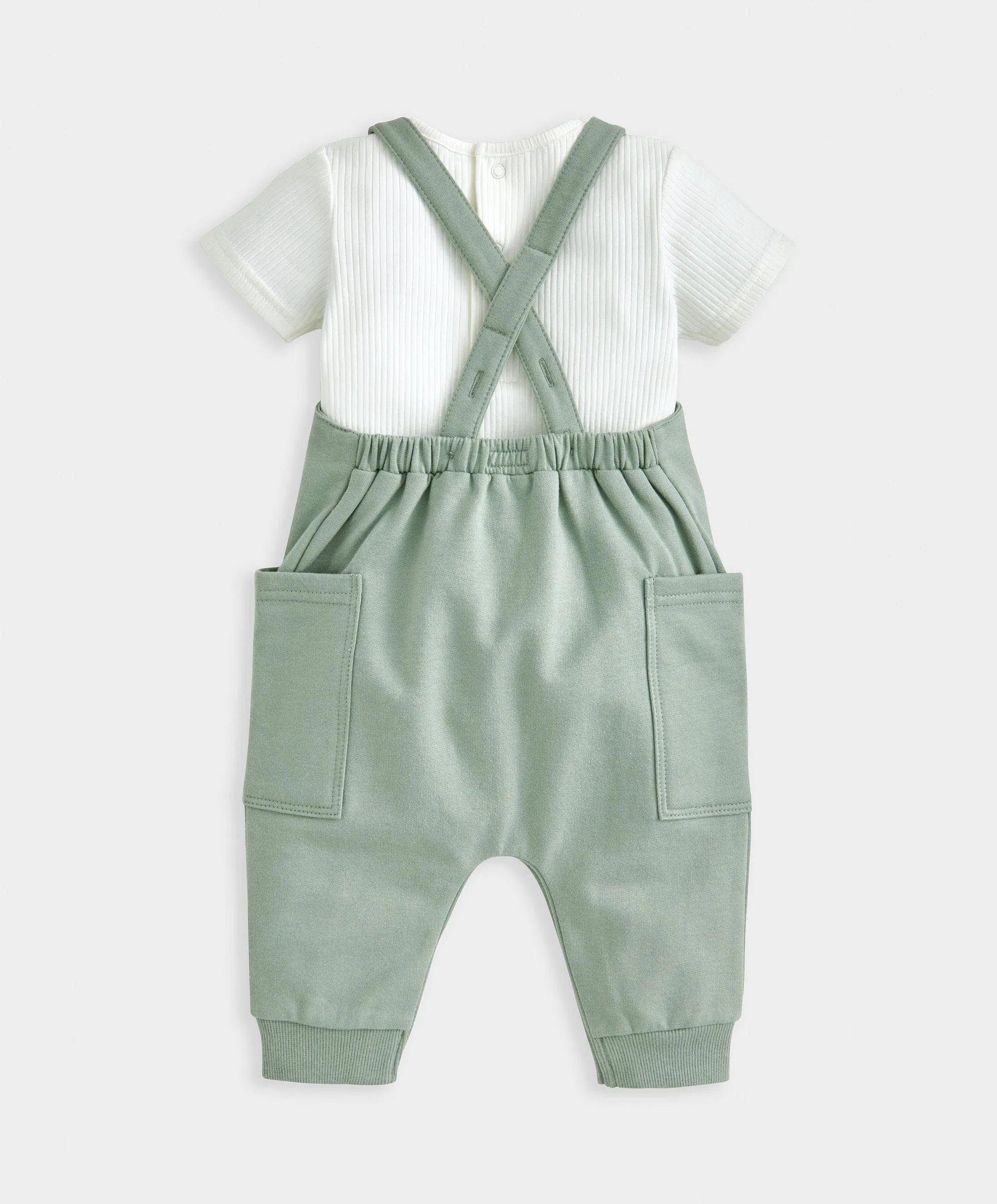 Jersey Ribbed Bodysuit & Dungaree Set Babykids Mamas & Papas