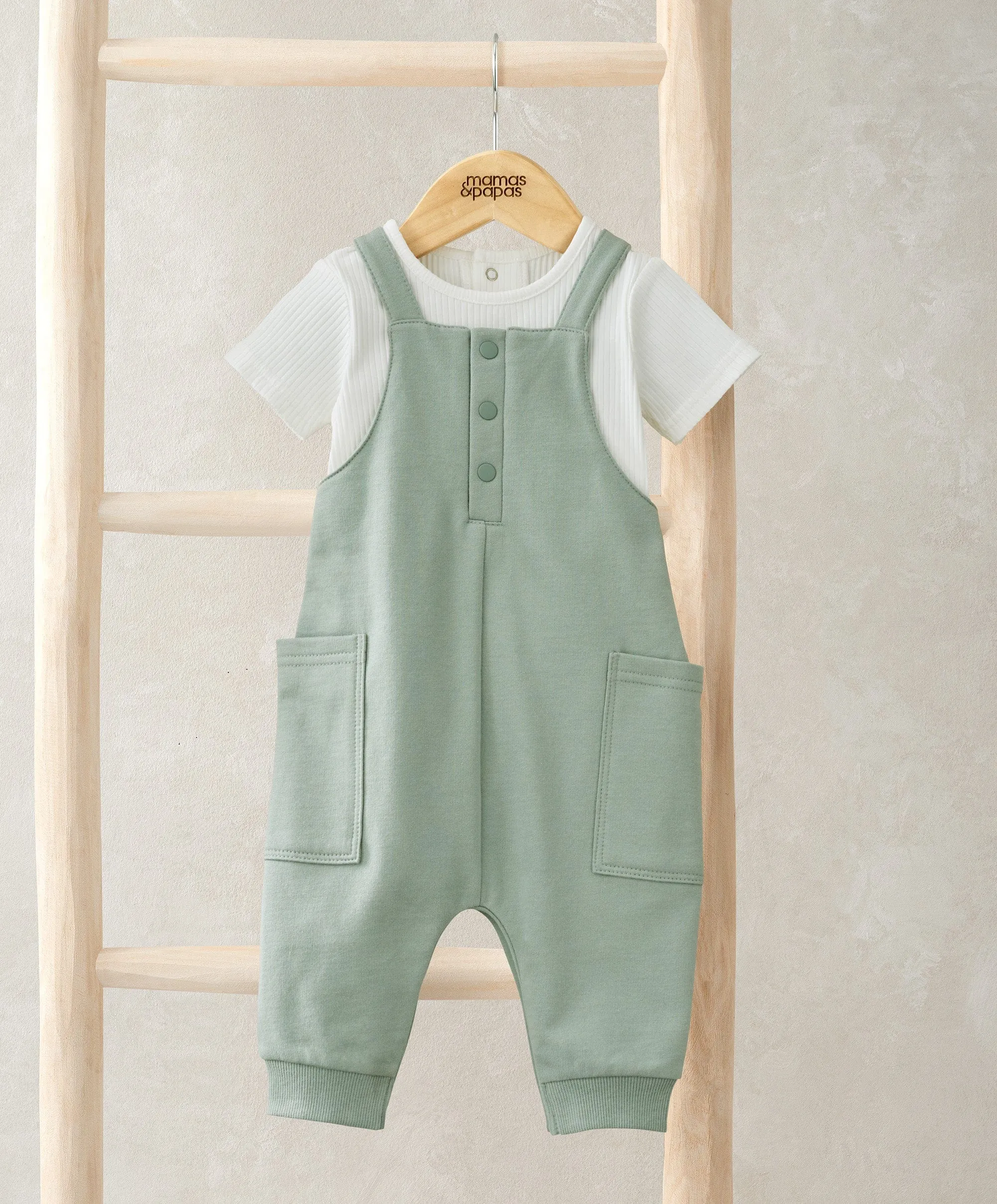 Jersey Ribbed Bodysuit & Dungaree Set Babykids Mamas & Papas
