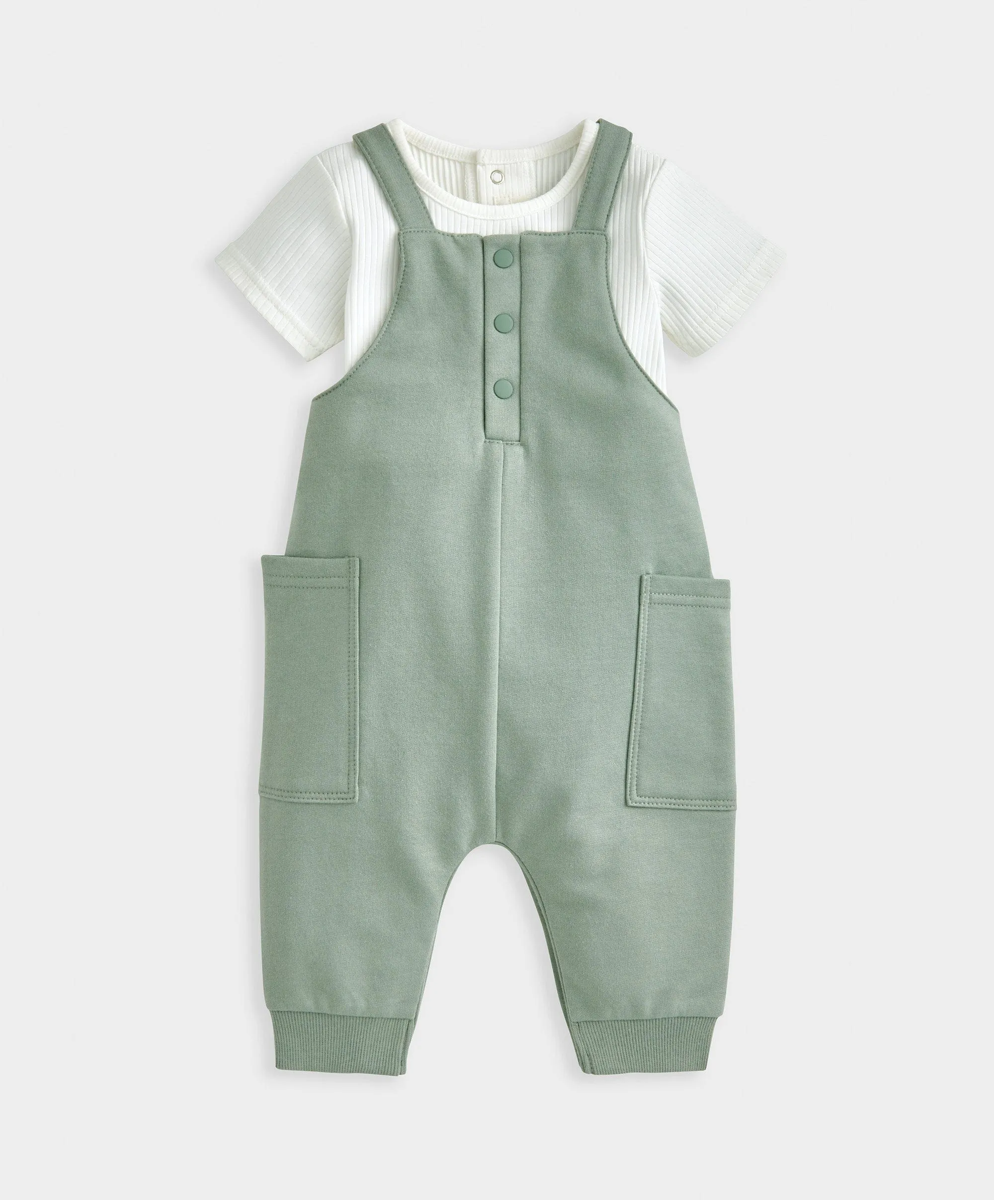 Jersey Ribbed Bodysuit & Dungaree Set Babykids Mamas & Papas