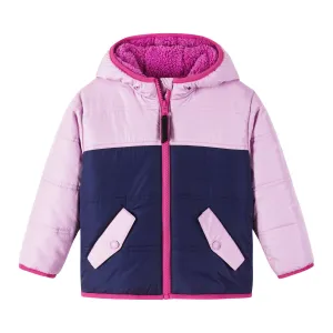 Kids Girls Colorblock Sherpa Jacket | Pink & Purple Babykids_Andy-Evan