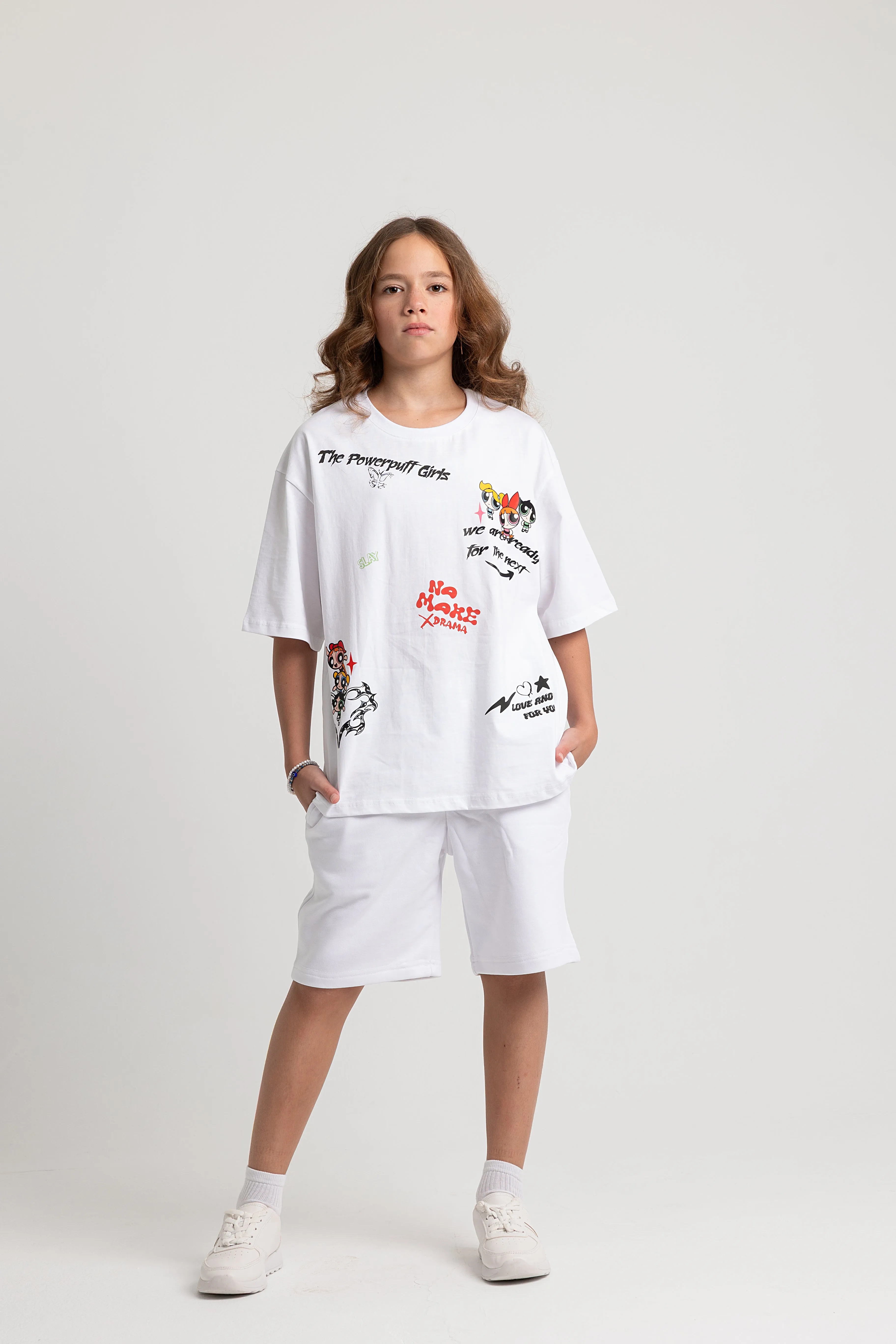 Kids Girls Cotton Pajama – White