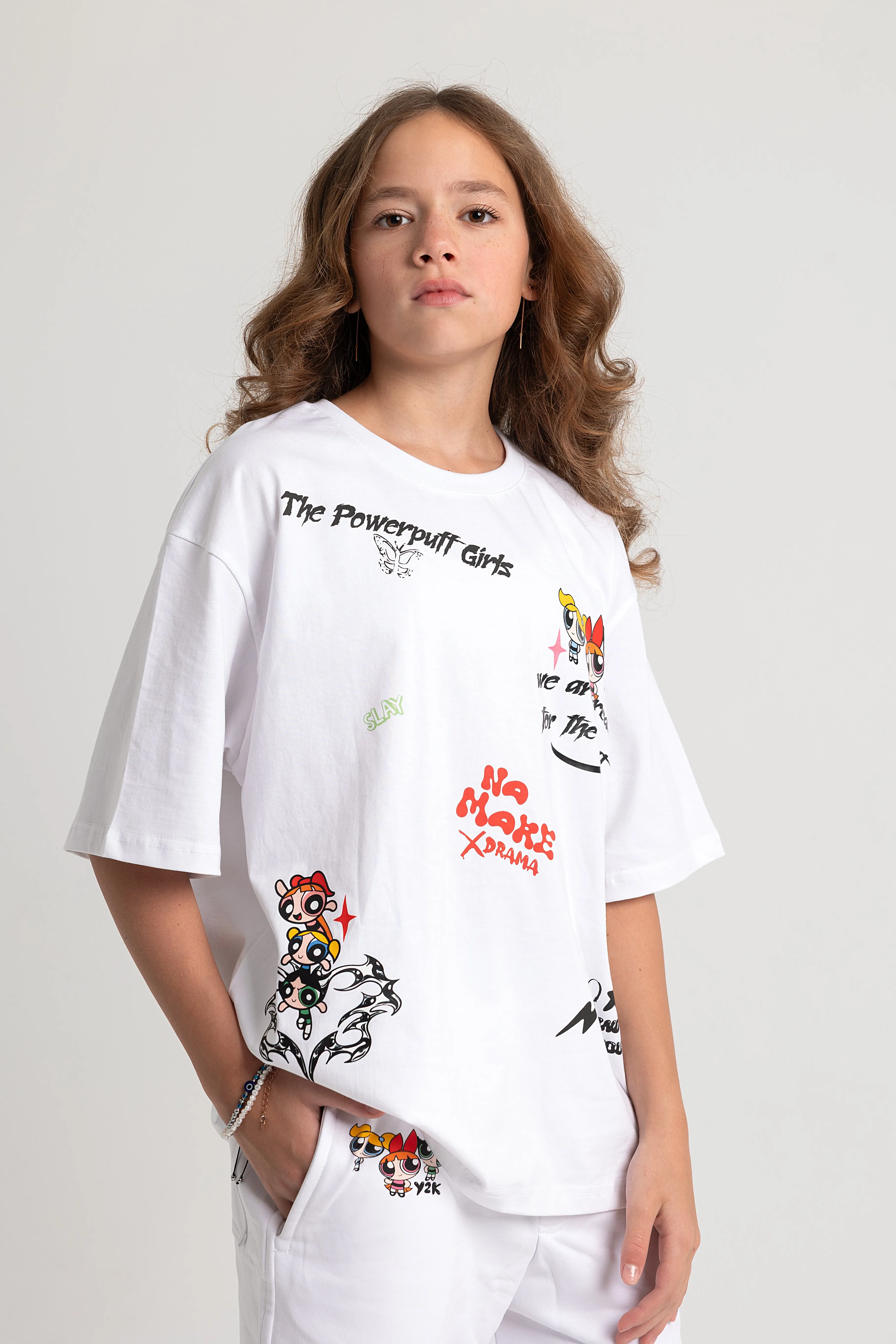 Kids Girls Cotton Pajama – White