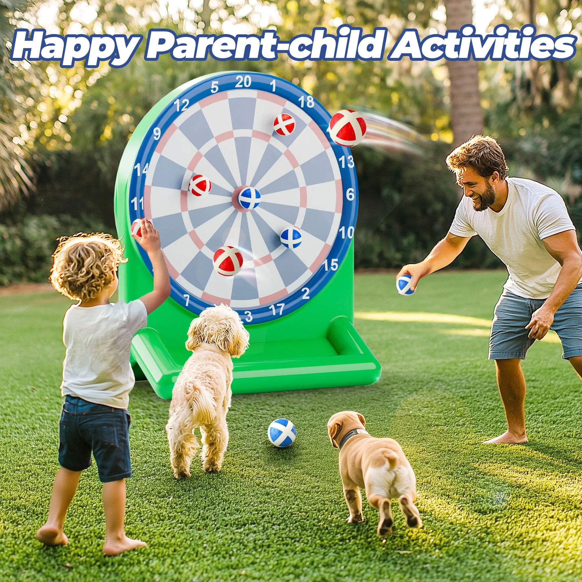 Kids Swimming Pool Toys, Inflatable Floating Dart Board Water Game (green)