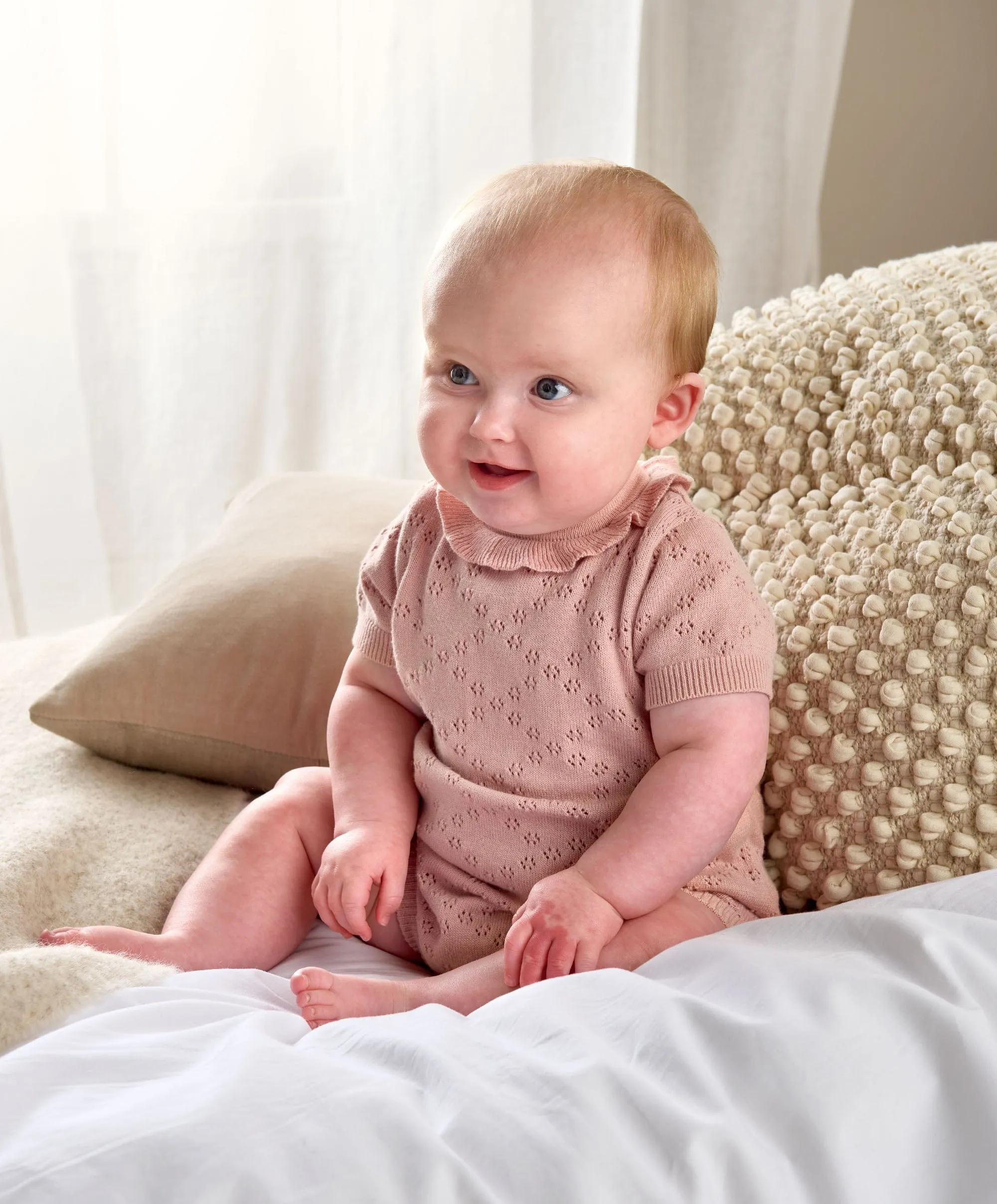 Knitted Romper & Cardigan Set